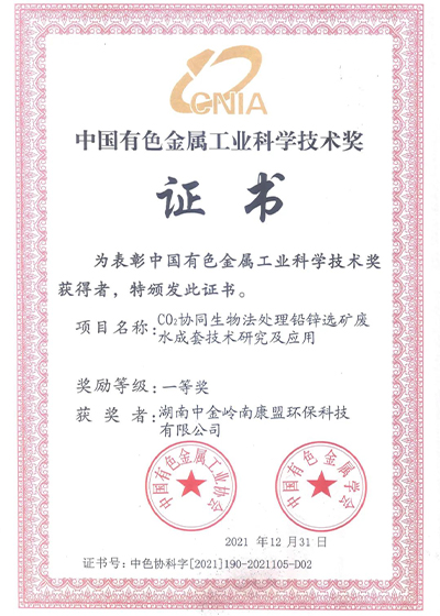 广晟集团控股上市公司中金岭南4项成果荣获2021年度中国有色金属工业科学技术奖-图3.jpg
