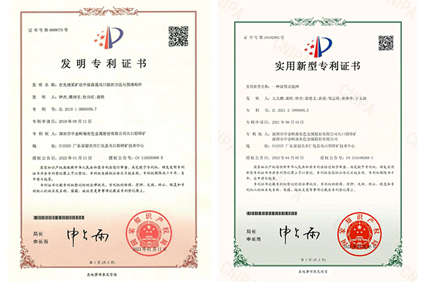 广晟集团控股上市公司中金岭南凡口矿9项技术创新成果喜获国家专利授权-图1.jpg